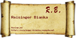Reisinger Bianka névjegykártya